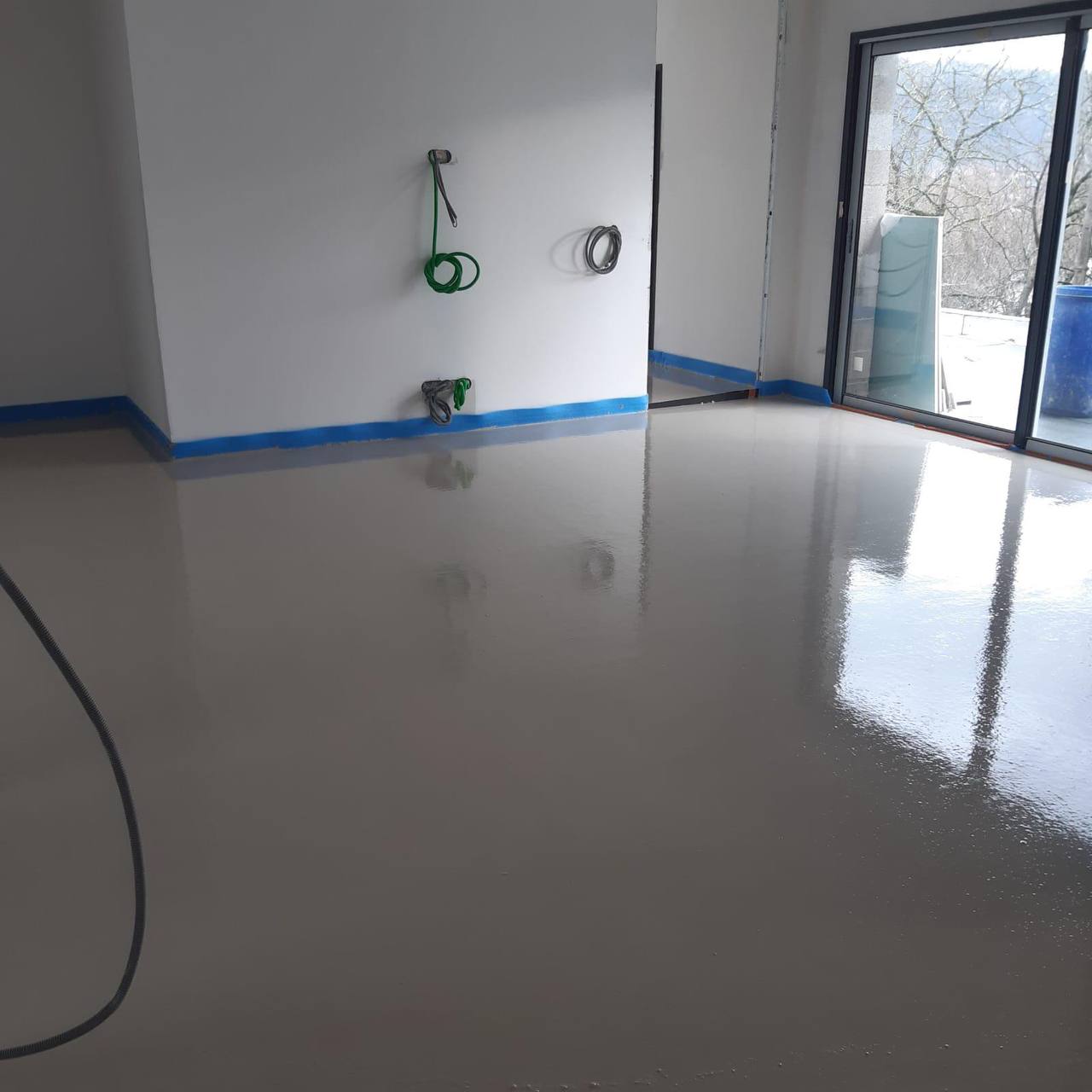 Chantier chape liquide